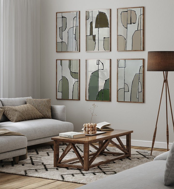 ORGANIC LINE SERIES SET , SET OF 6 PAINTINGS