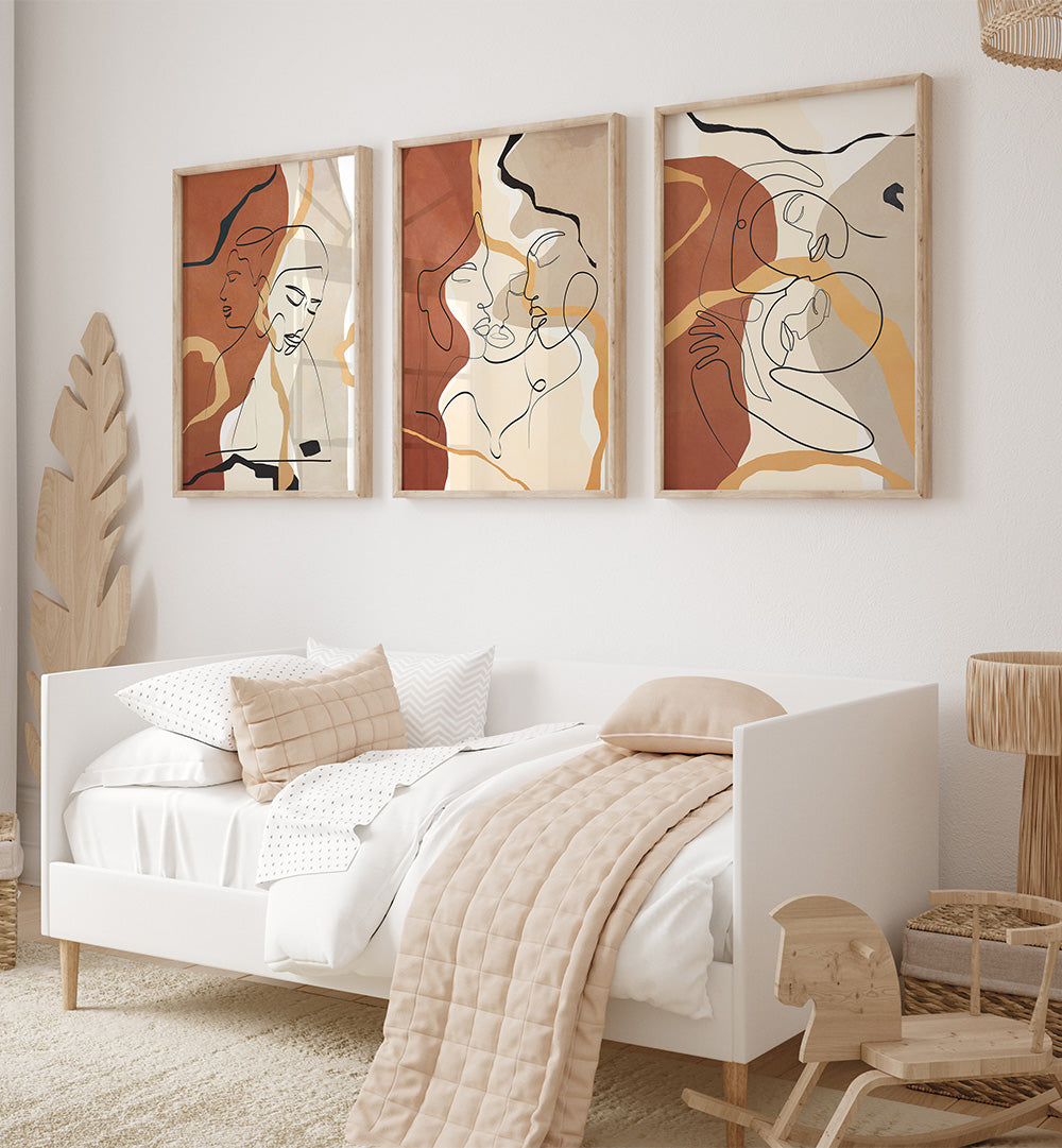 INTIMATE FORMS , SET OF 3 PAINTINGS