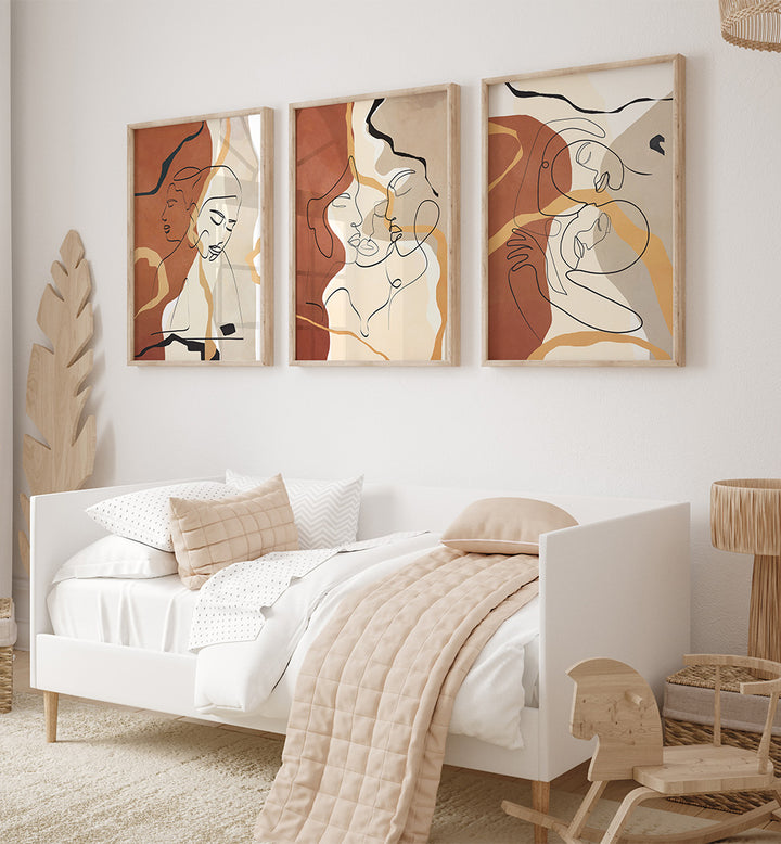 INTIMATE FORMS , SET OF 3 PAINTINGS