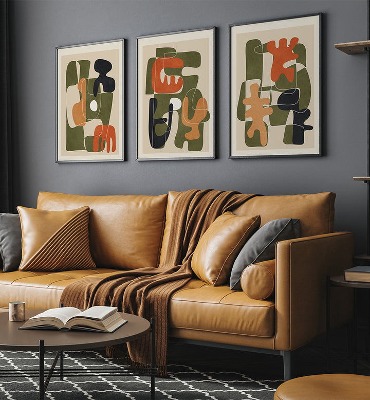 CALM CONSTRUCTS , SET OF 3 PAINTINGS