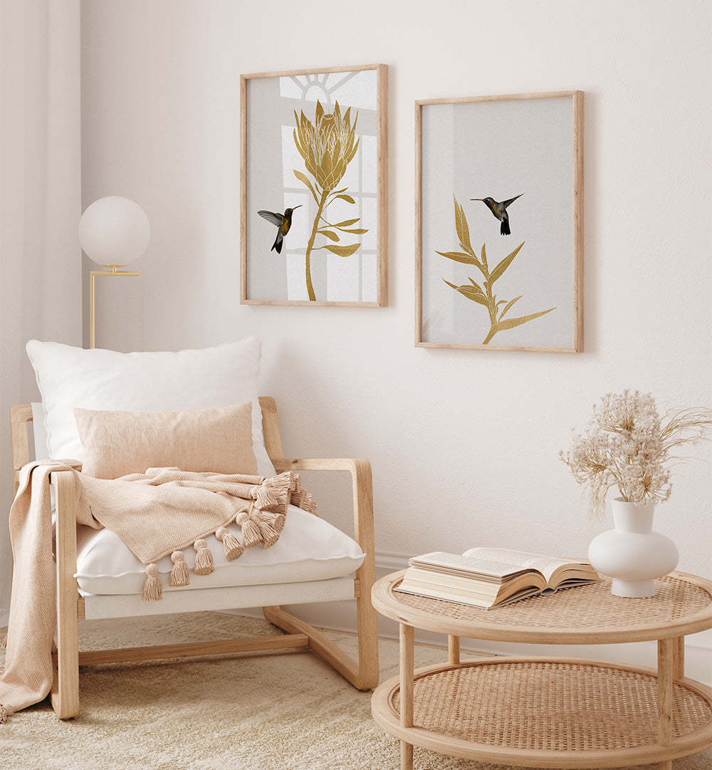 HUMMINGBIRD HARMONY SET , SET OF 2 PAINTINGS