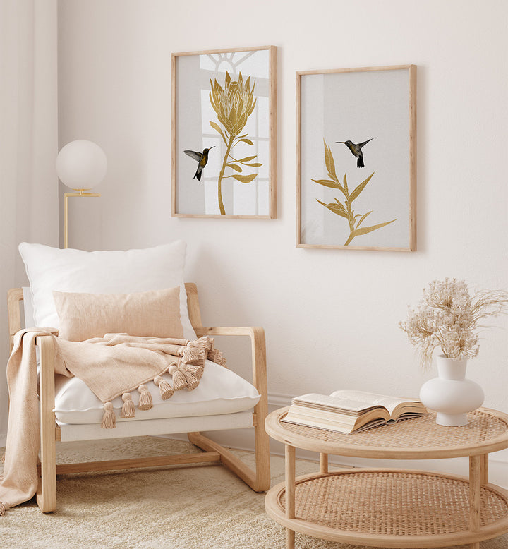 HUMMINGBIRD HARMONY SET , SET OF 2 PAINTINGS