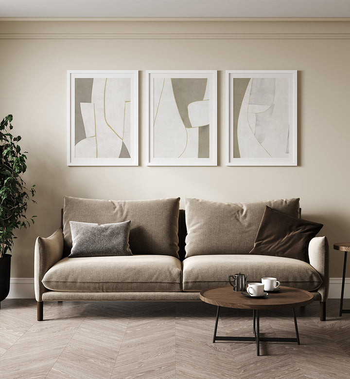 SOFT MODERNISM SET , SET OF 3 PAINTINGS