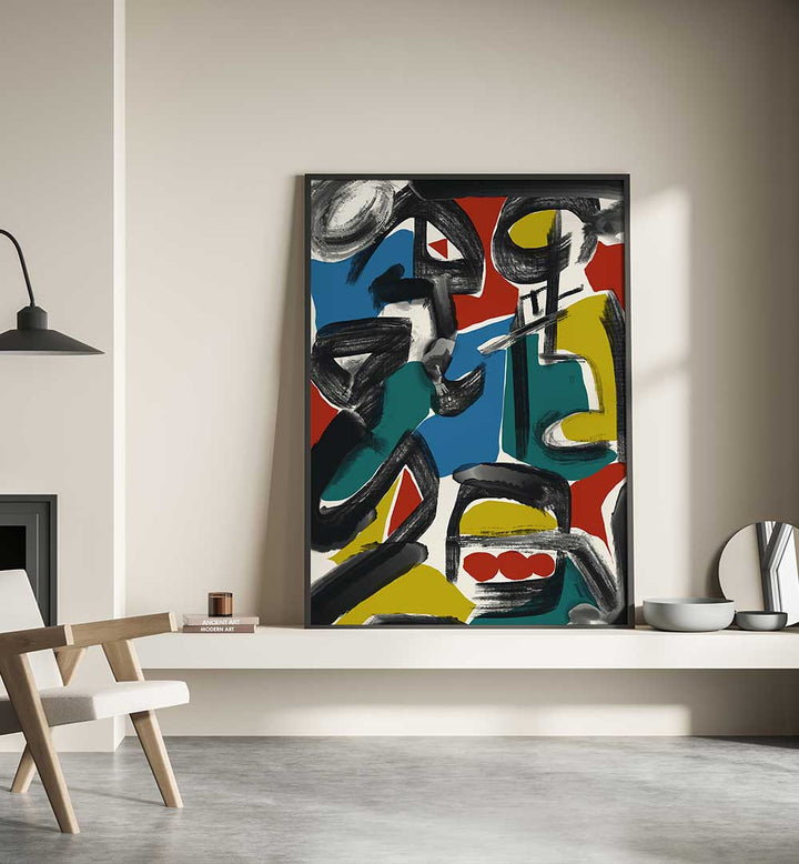 BLACK BRUSHSTROKES BLOCKS , ABSTRACT PAINTINGS