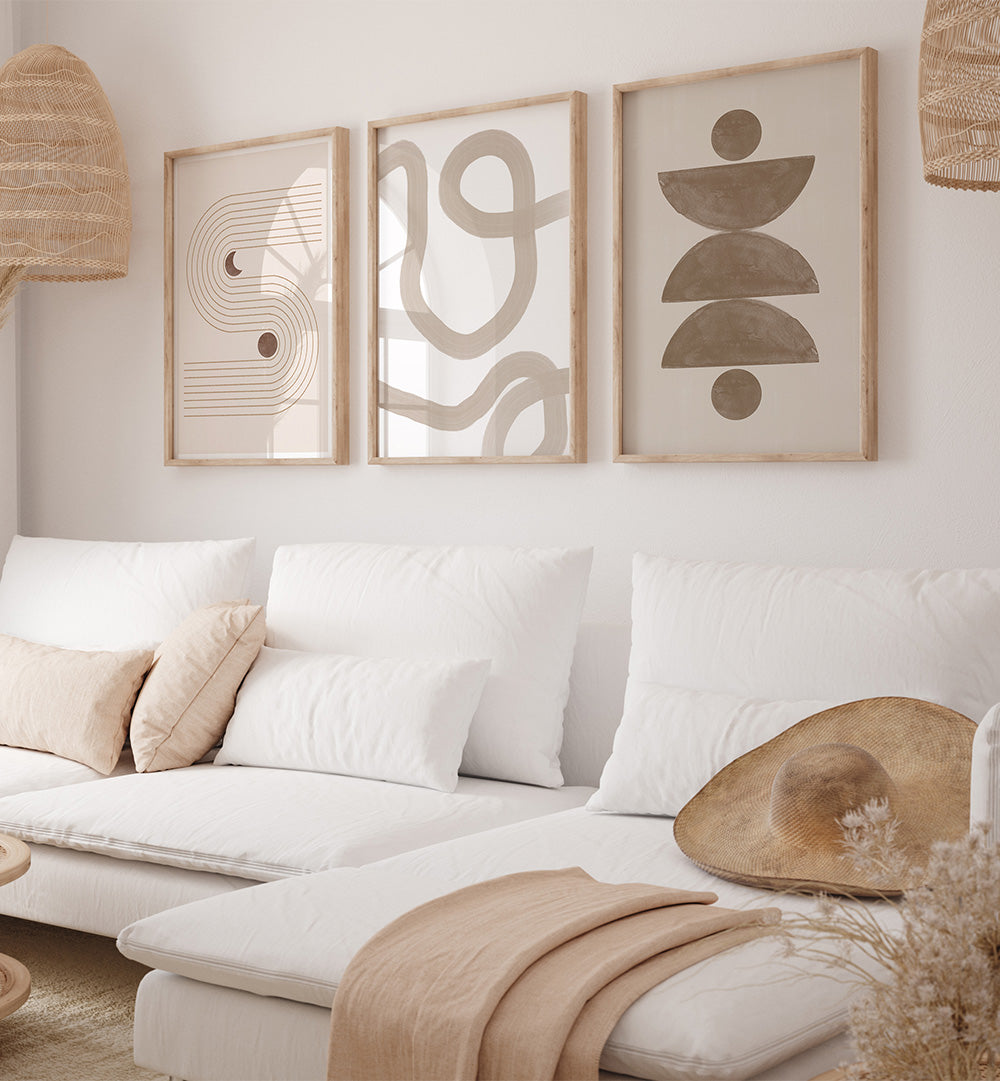 BOHO BALANCE TRIO SET , SET OF 3 PAINTINGS