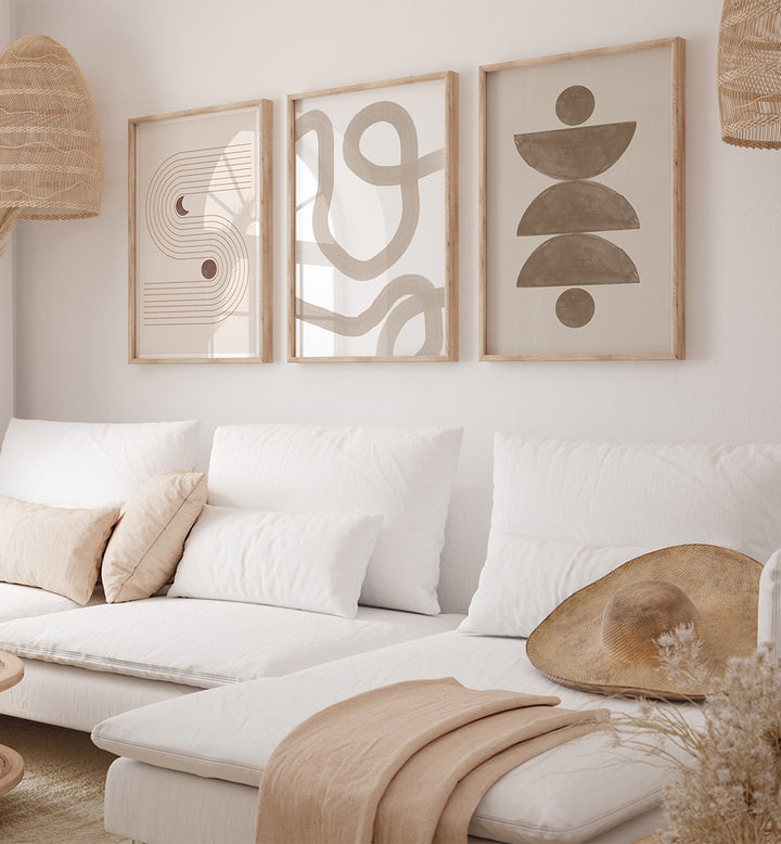 BOHO BALANCE TRIO SET , SET OF 3 PAINTINGS