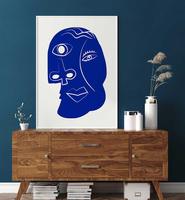 BLUE ABSTRACT FACE , ABSTRACT PAINTINGS