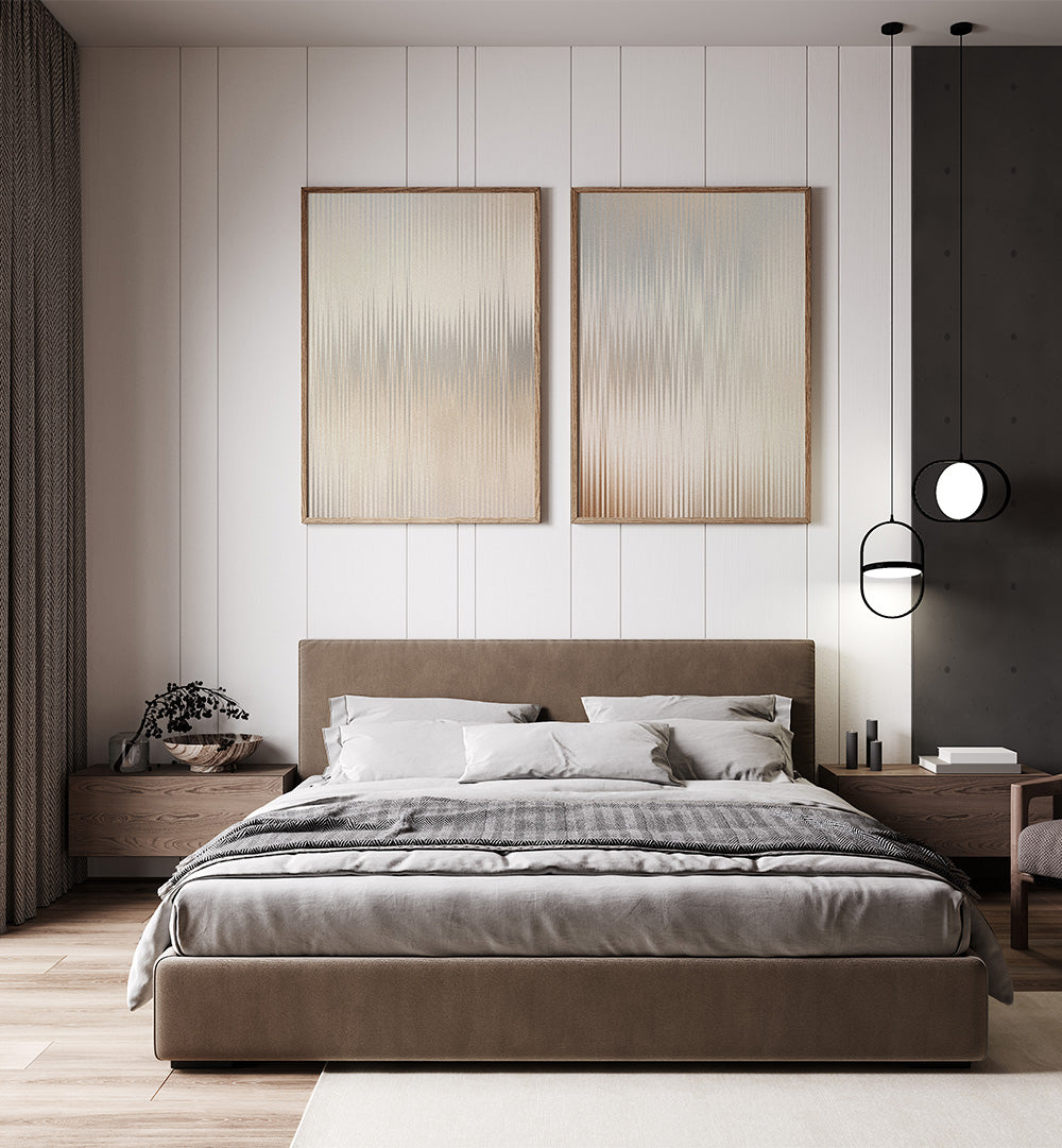 SUBTLE SYMMETRY SET , SET OF 2 PAINTINGS