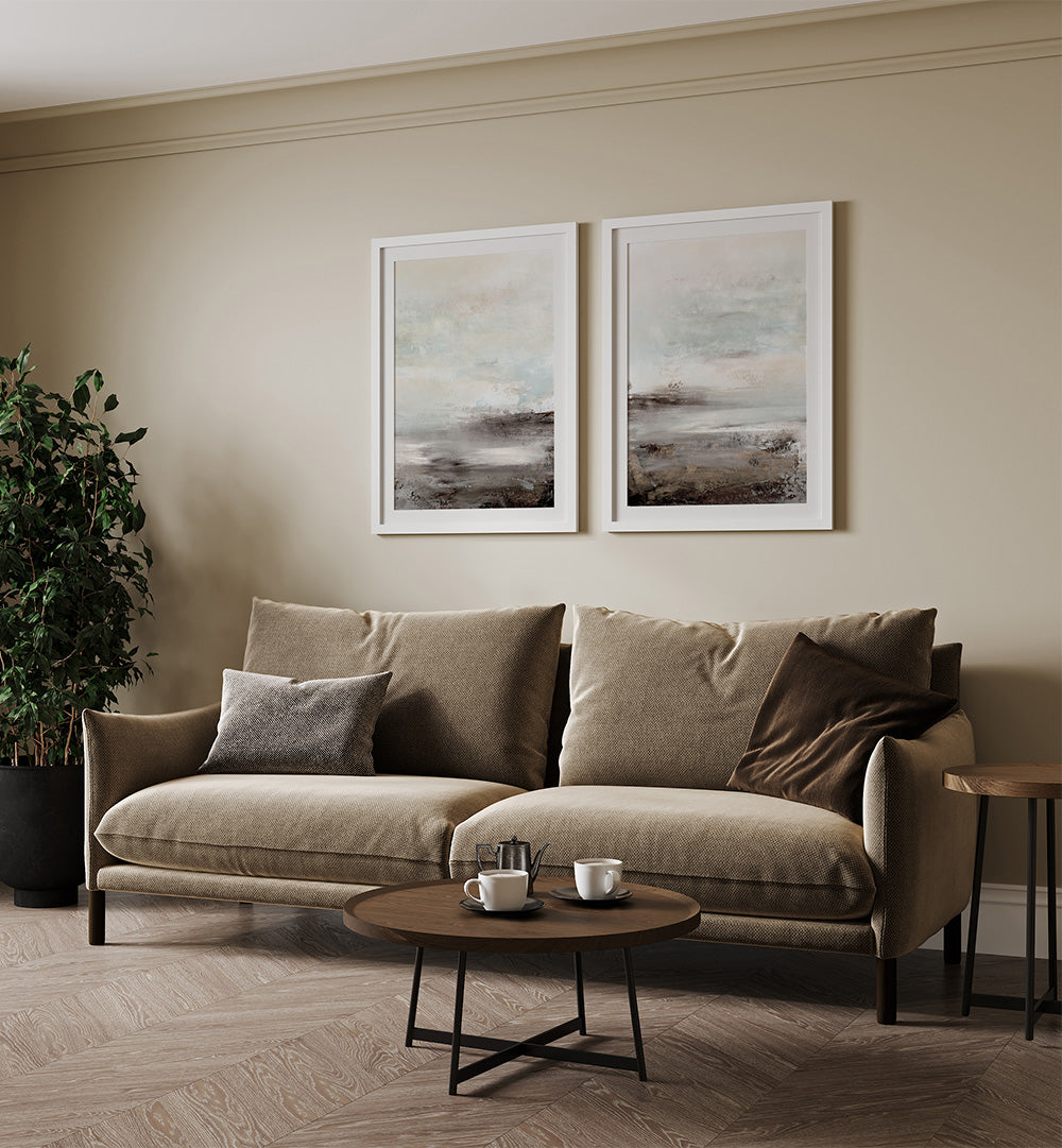 DISTANT SHORES SET , SET OF 2 PAINTINGS