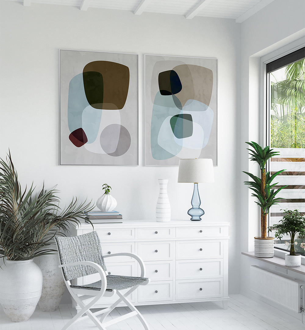 MARBLE MEADOW SET , SET OF 2 PAINTINGS