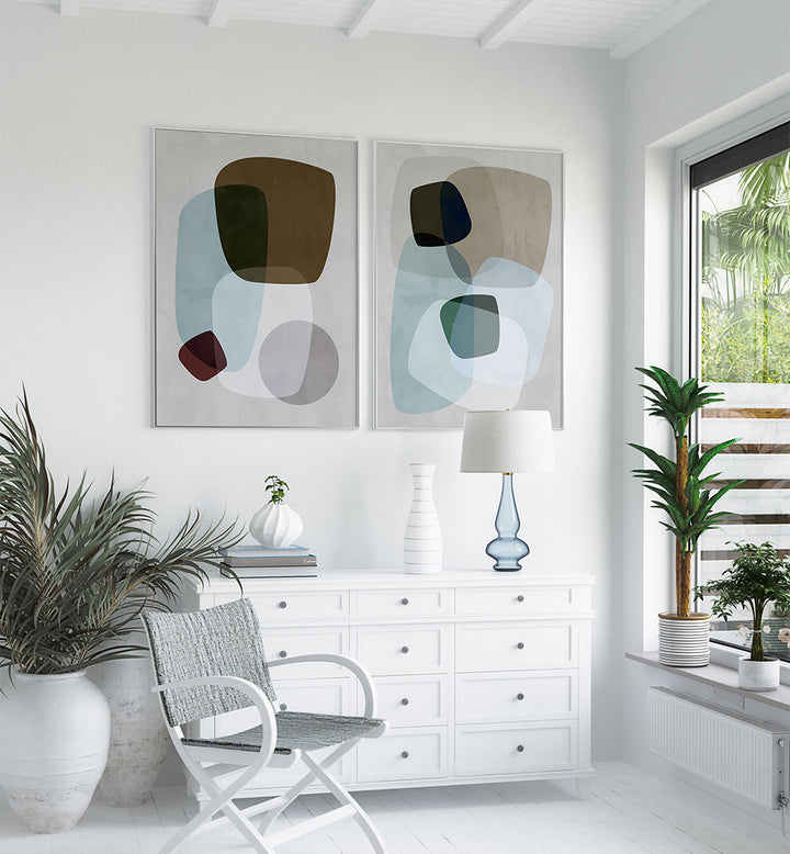 MARBLE MEADOW SET , SET OF 2 PAINTINGS