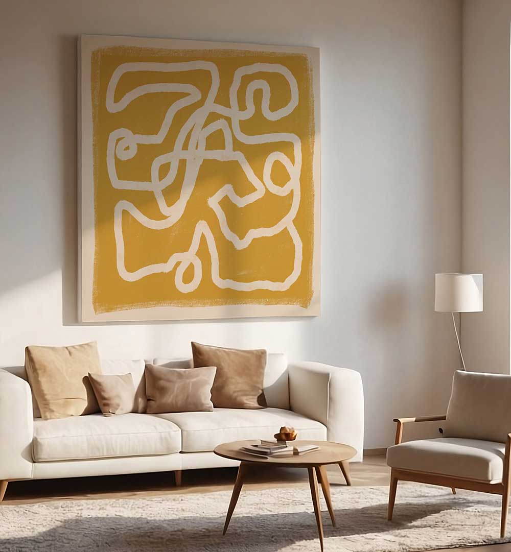 ABSTRACT LINES GOLD , LINE ART PAINTINGS