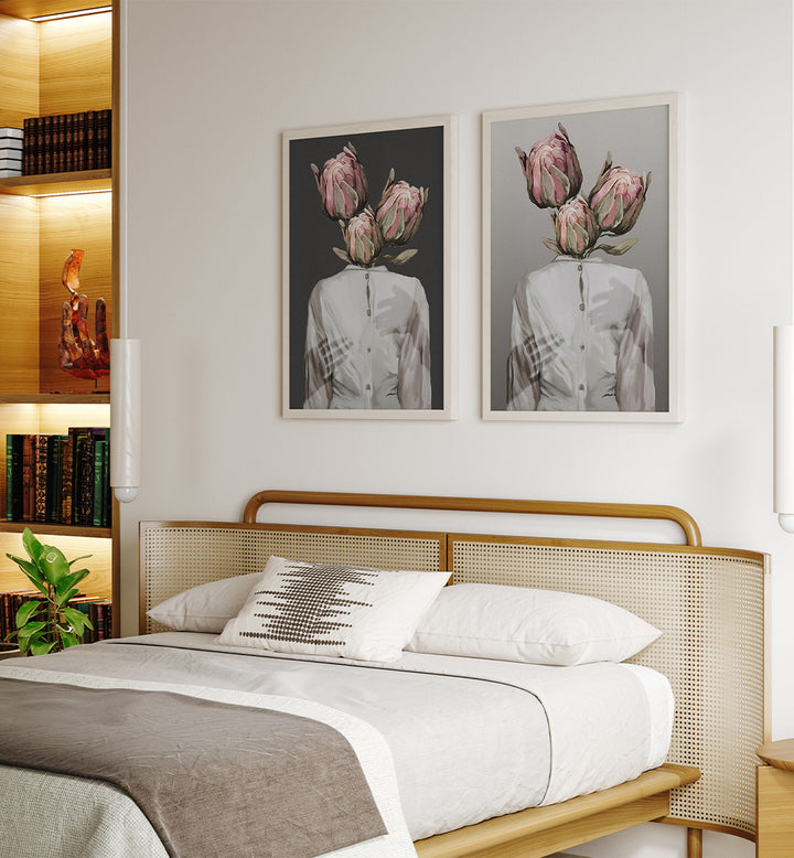 ORGANIC PORTRAITS SET , SET OF 2 PAINTINGS