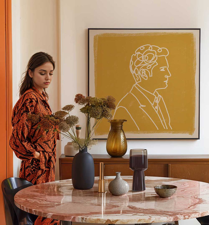 MAN LIINE DRAWING , LINE ART PAINTINGS