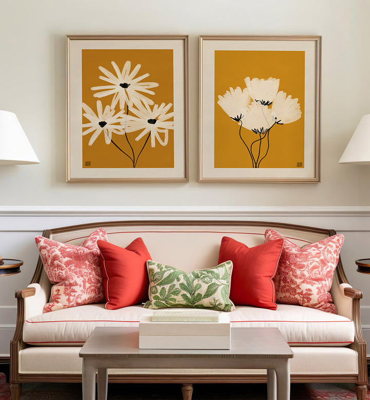 BOTANICAL MINIMALIST SET , SET OF 2 PAINTINGS