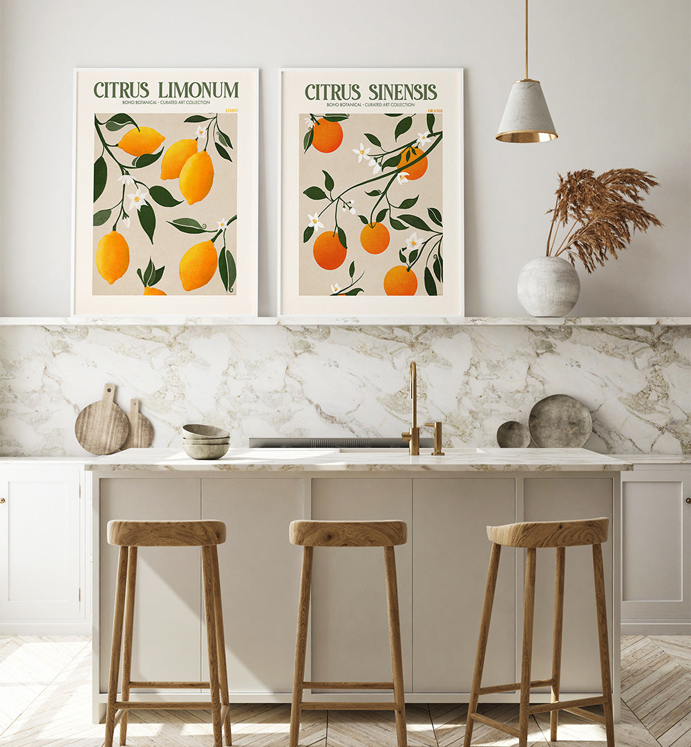 SUNNY CITRUS SET , SET OF 2 PAINTINGS