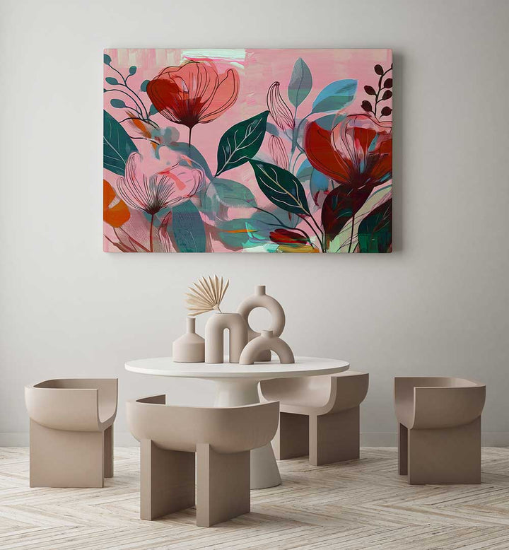 FLOWERS GARDEN I , FLORAL FLOWER PAINTINGS