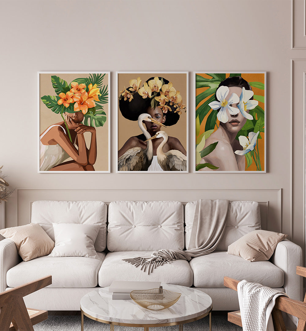 FLORALIA , SET OF 3 PAINTINGS