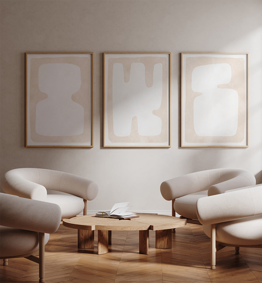 BARE EARTH FORMS , SET OF 3 PAINTINGS