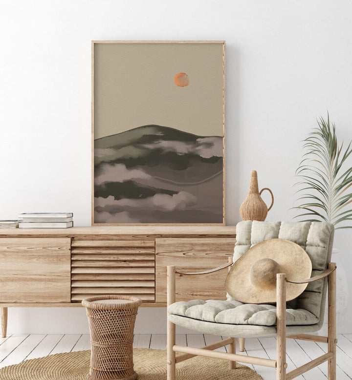 Stylish interior featuring DAYS- WATERCOLOUR, LANDSCAPE PAINTINGS, perfect for enhancing creativity in any space.