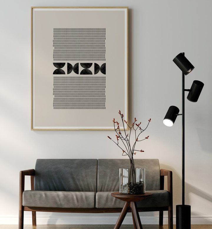 Elevate your space with BAB NO.XIX, GEOMETRIC ART PRINTS, featuring modern abstract designs in a stylish setting.