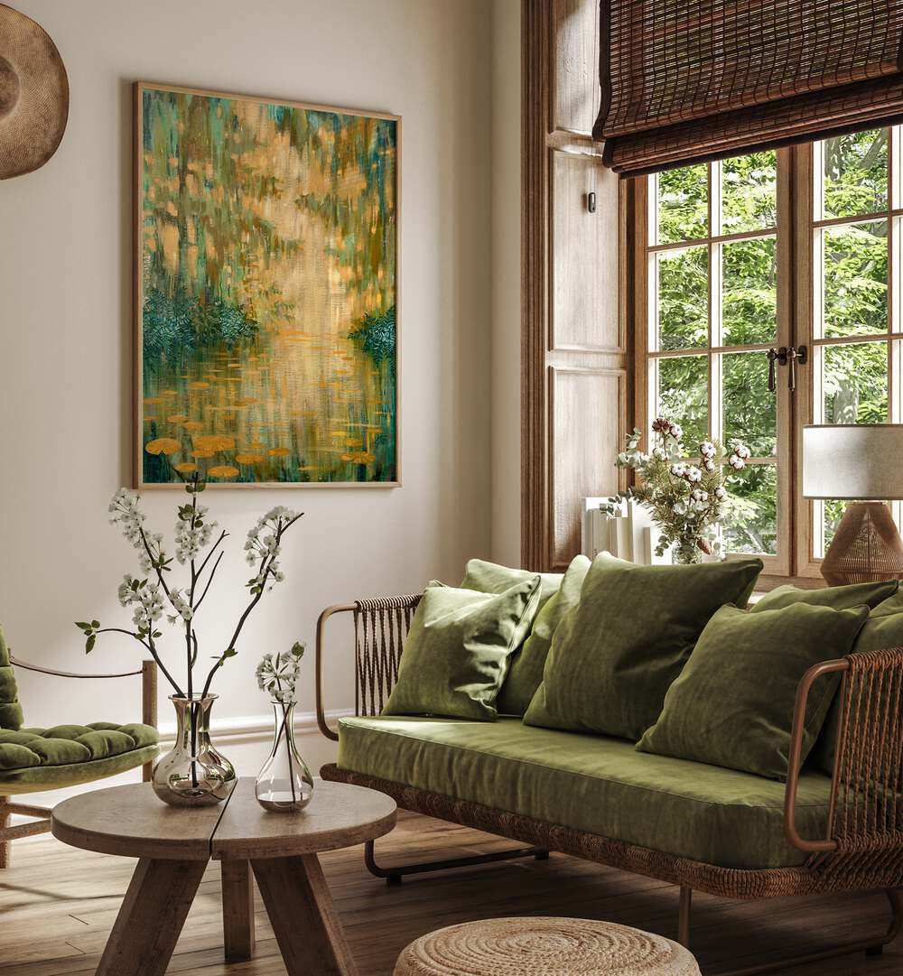 Transform your space with MYSTERIOUS POND, ABSTRACT PAINTINGS showcasing vibrant colors and serene designs.