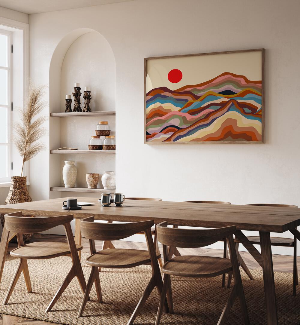 Stylish living room featuring EARTHEN MAJESTY, LANDSCAPE PAINTINGS, enhancing modern home decor with elegance.