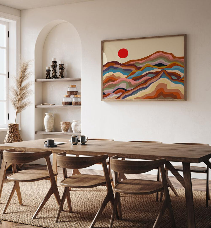Stylish living room featuring EARTHEN MAJESTY, LANDSCAPE PAINTINGS, enhancing modern home decor with elegance.