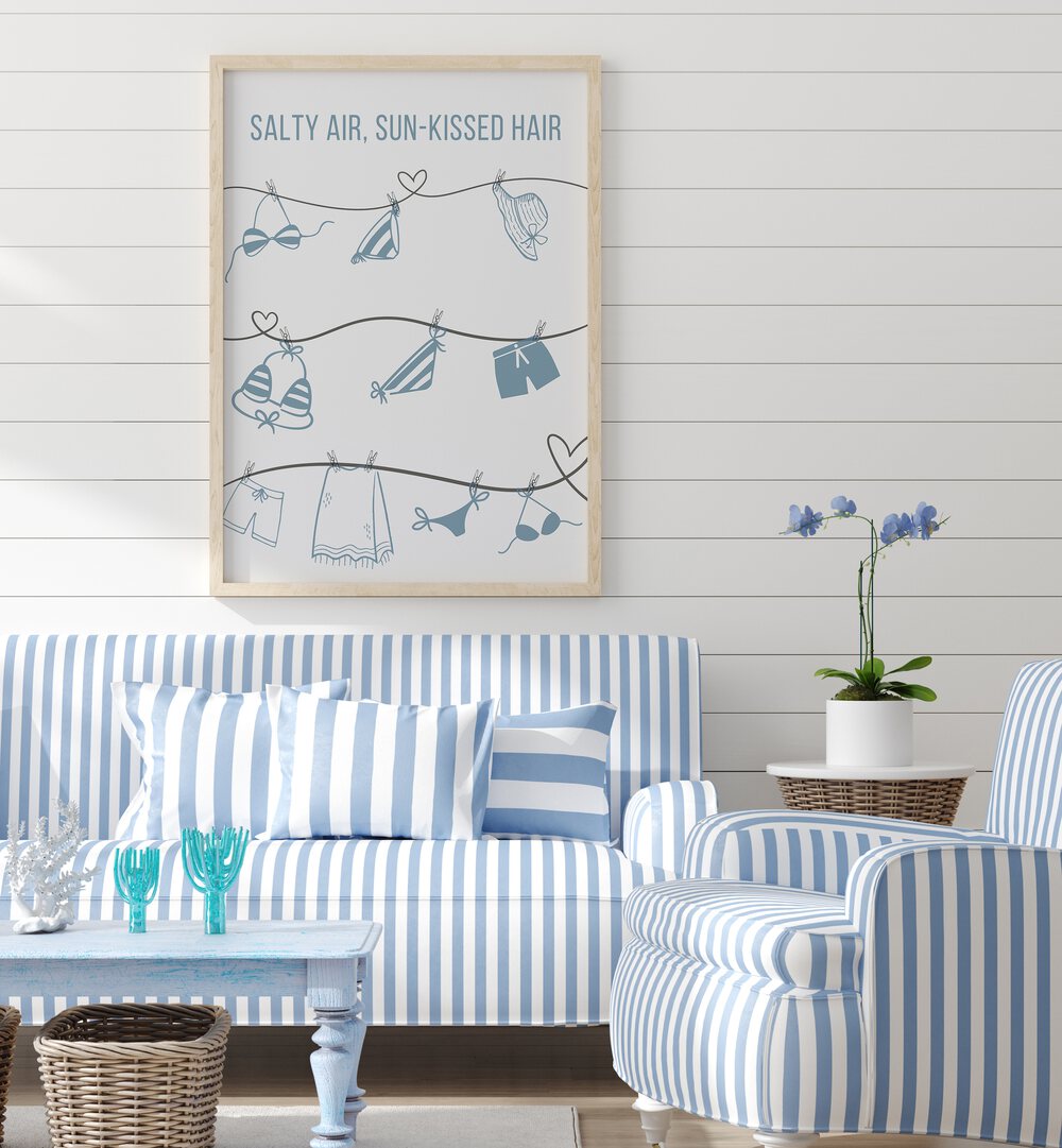 Coastal charm shines in the SALTY AIR - CLOTHESLINE, BEACH PAINTINGS, perfect for transforming your space.
