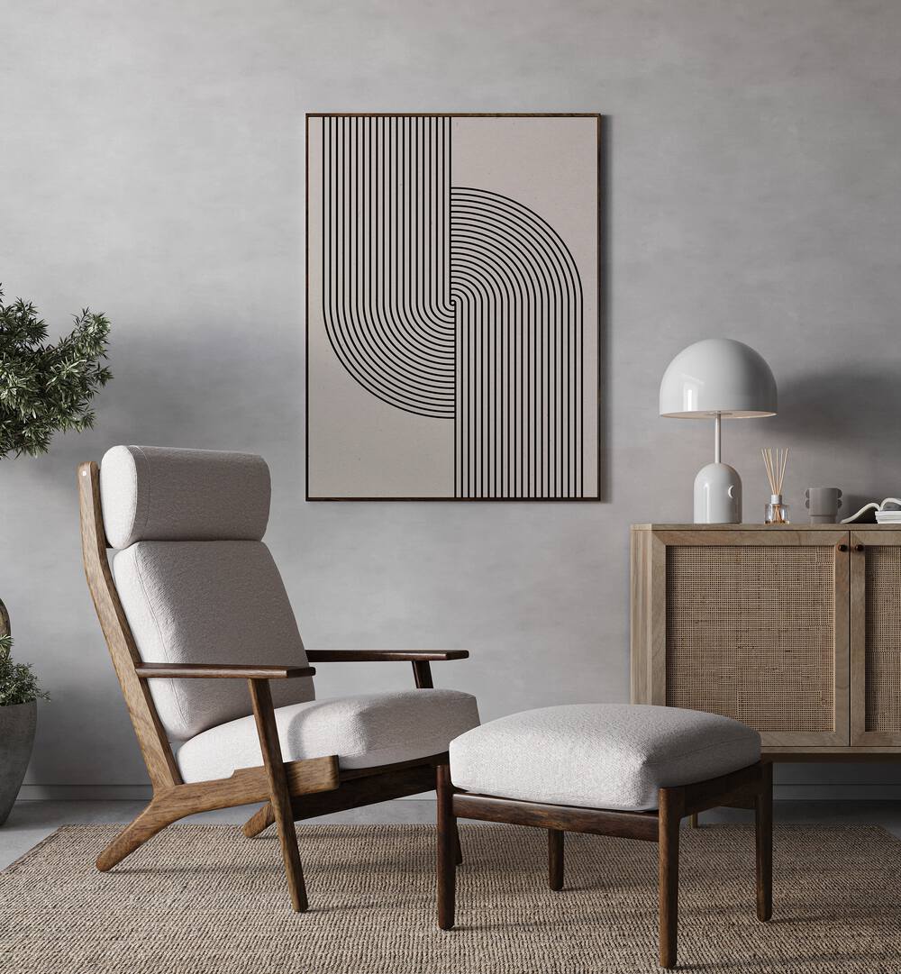 Stylish MID CENTURY MODERN COMPOSITION, GEOMETRIC ART PRINTS by The Miuus Studio enhance contemporary decor.