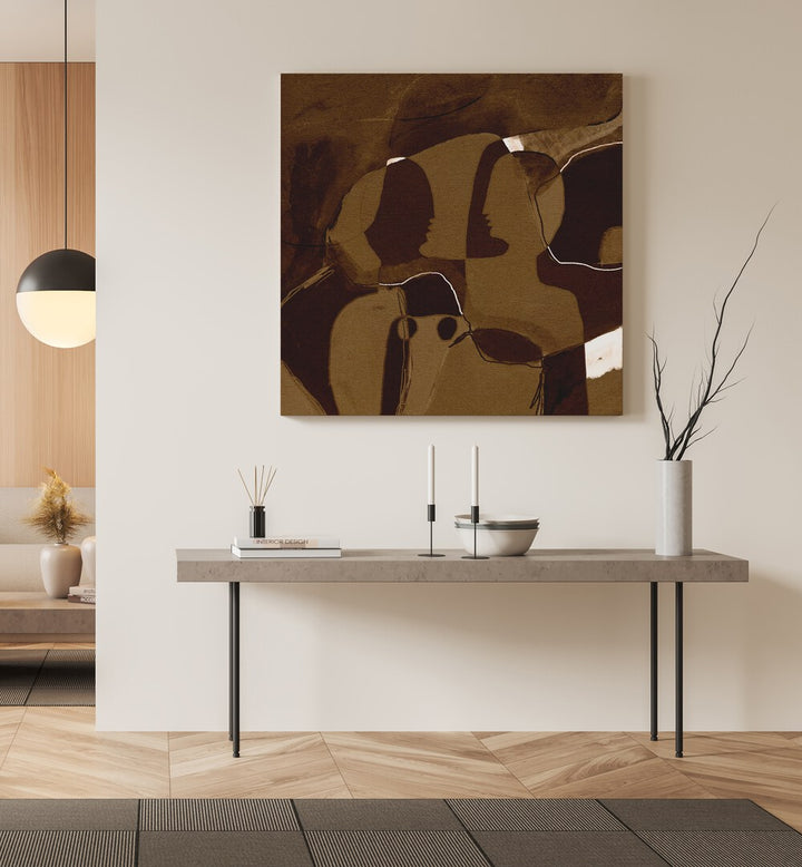 Contemporary interior featuring BECOMING II, ABSTRACT PAINTINGS, showcasing emotional abstraction in elegant decor.