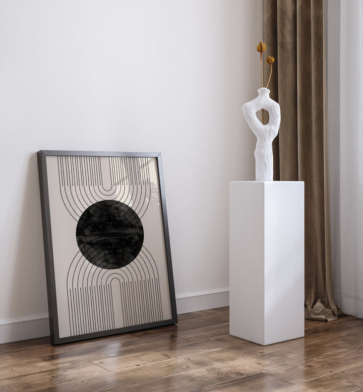 Enhance your decor with PERFECT POINT BLACK, BOHO ART PAINTINGS from The Miuus Studio, showcasing modern abstract elegance.