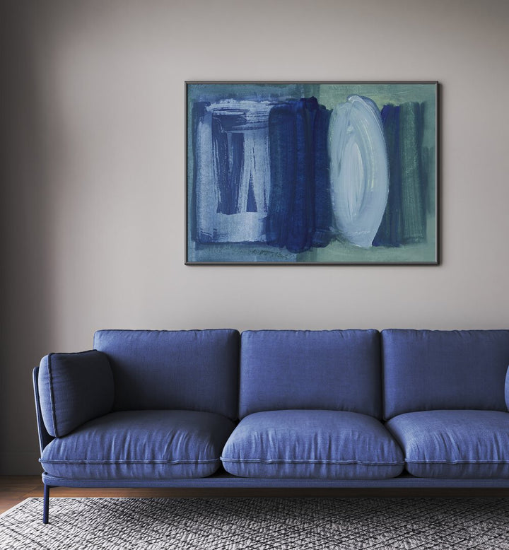 Transform your decor with BRUSHSTROKES BLUE GREEN, ABSTRACT PAINTINGS, featuring vibrant hues for a refreshing ambiance.