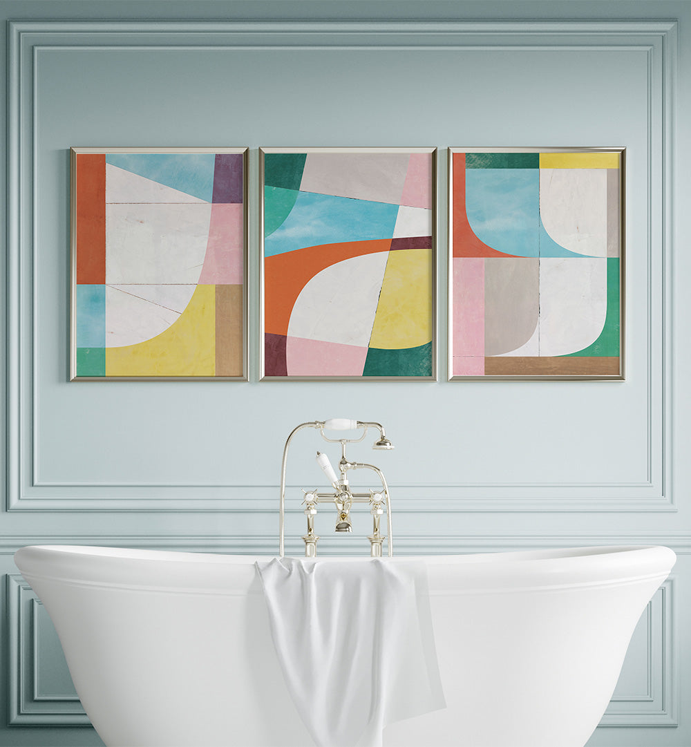 CURVE THEORY , SET OF 3 PAINTINGS