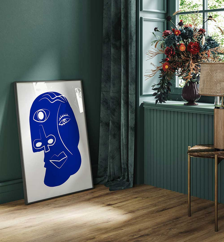 BLUE ABSTRACT FACE , ABSTRACT PAINTINGS