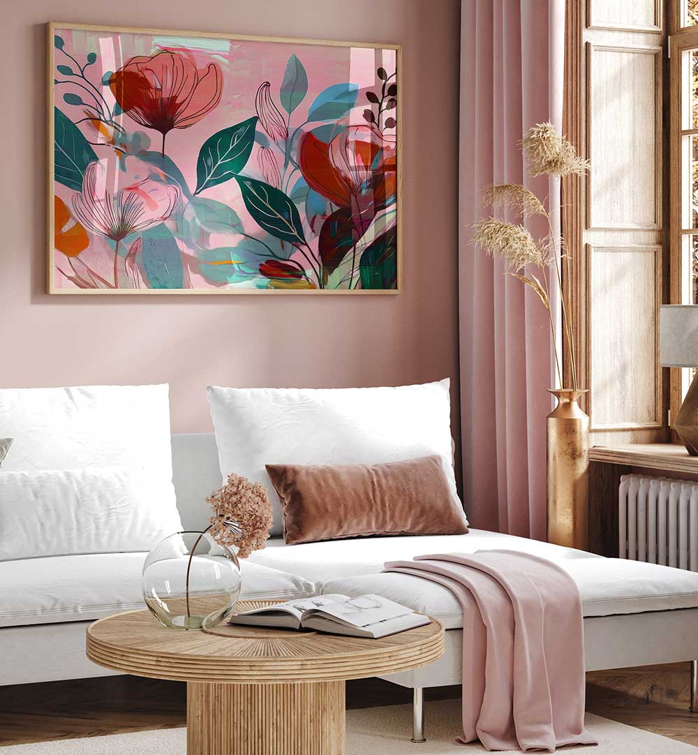 FLOWERS GARDEN I , FLORAL FLOWER PAINTINGS