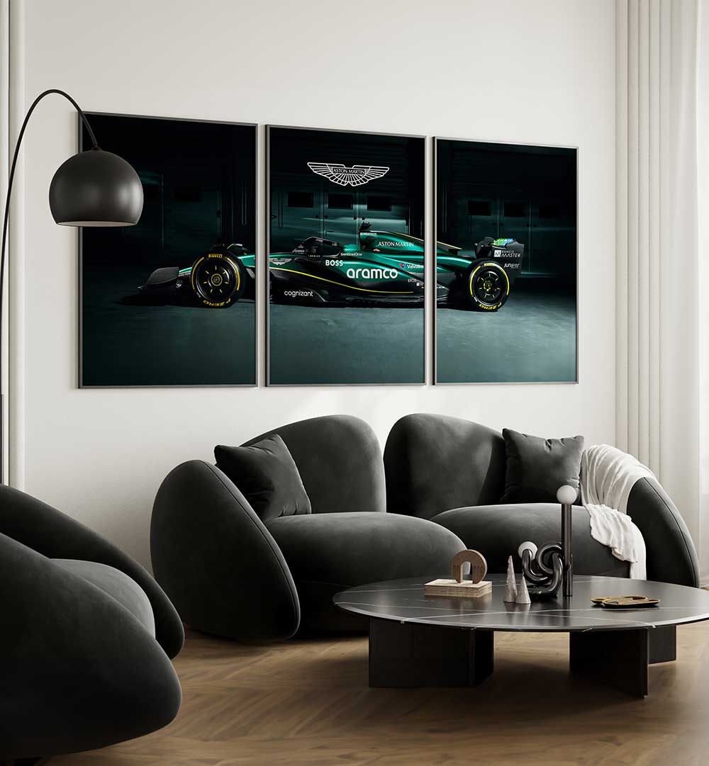 PRANCING POWER , SET OF 3 PAINTINGS