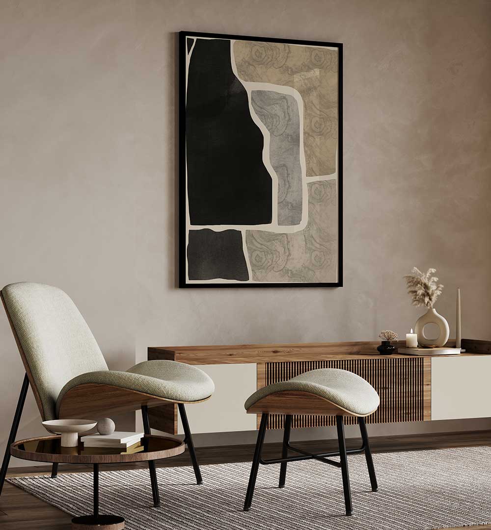 BLACK ABSTRACT MOSAIC , ABSTRACT PAINTINGS