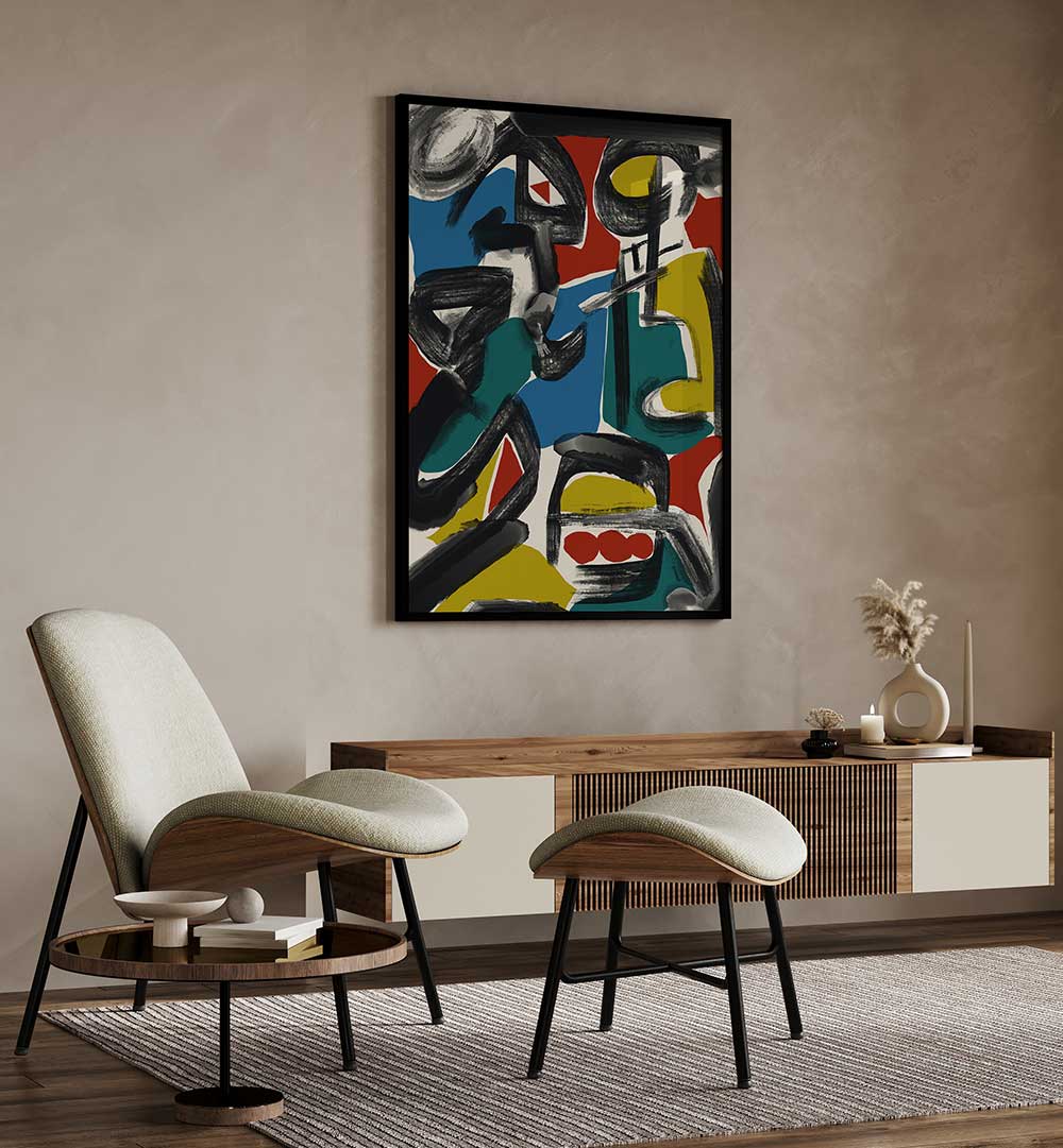 BLACK BRUSHSTROKES BLOCKS , ABSTRACT PAINTINGS