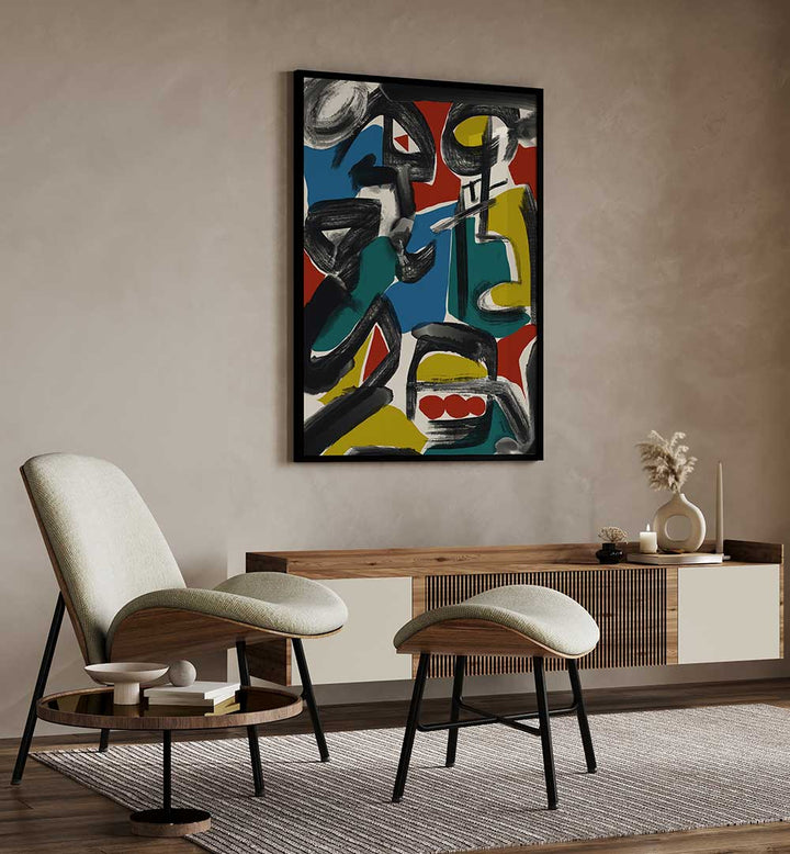 BLACK BRUSHSTROKES BLOCKS , ABSTRACT PAINTINGS