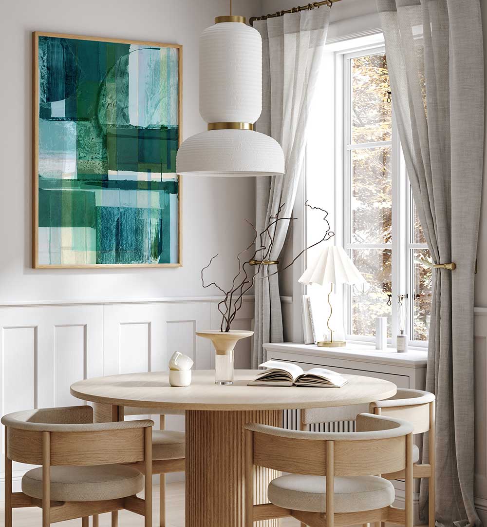 Elevate your decor with SHADES BLUE AND NEUTRAL II, ABSTRACT PAINTINGS, blending rich blues and soothing neutrals.