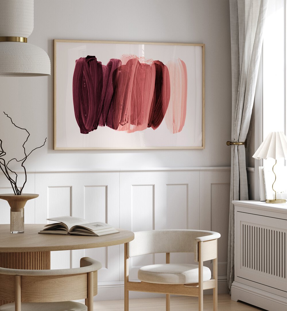 Elegant MINIMALISM VIII, ABSTRACT PAINTINGS, showcasing striking acrylic strokes, enhances modern interior aesthetics.