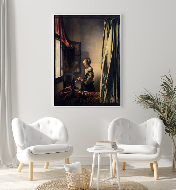 GIRL READING A LETTER , VINTAGE PAINTINGS