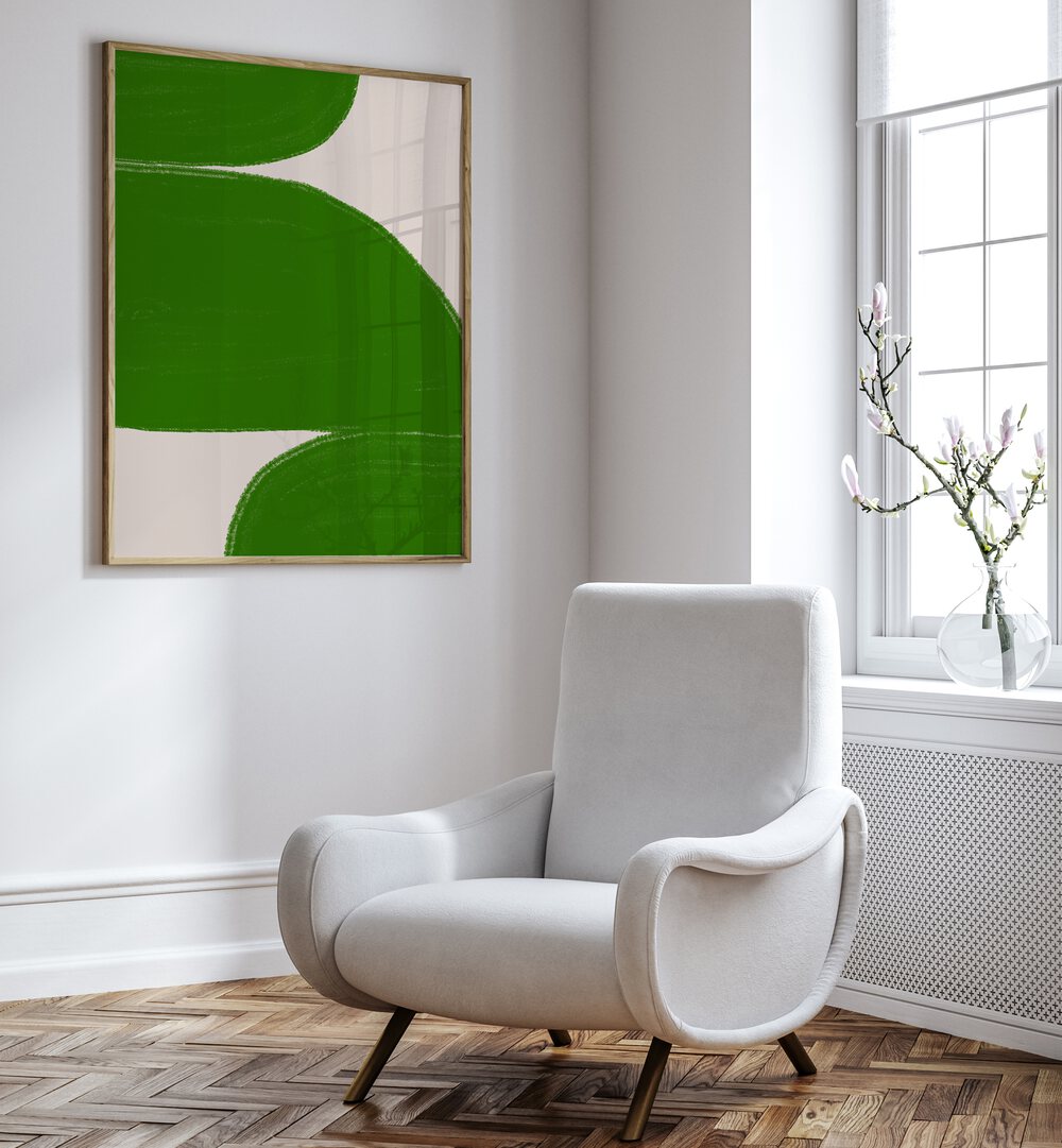 Transform your space with GREEN SUMMER SHAPES, ABSTRACT PAINTINGS, celebrating vibrant summer greens in style.