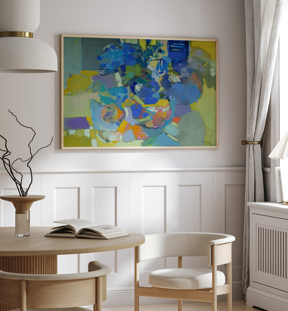 Vibrant GARDEN, ABSTRACT PAINTINGS brighten up modern interiors, adding elegance to any space with colorful artistry.