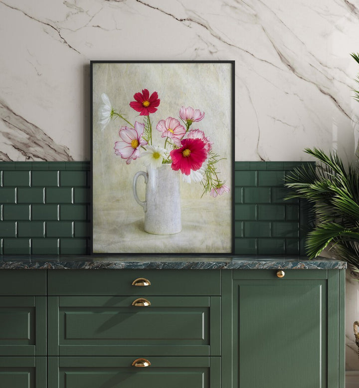 Vibrant COSMOS CARNIVAL, FLORAL FLOWER PAINTINGS brighten any space, perfect for memorable events and celebrations.