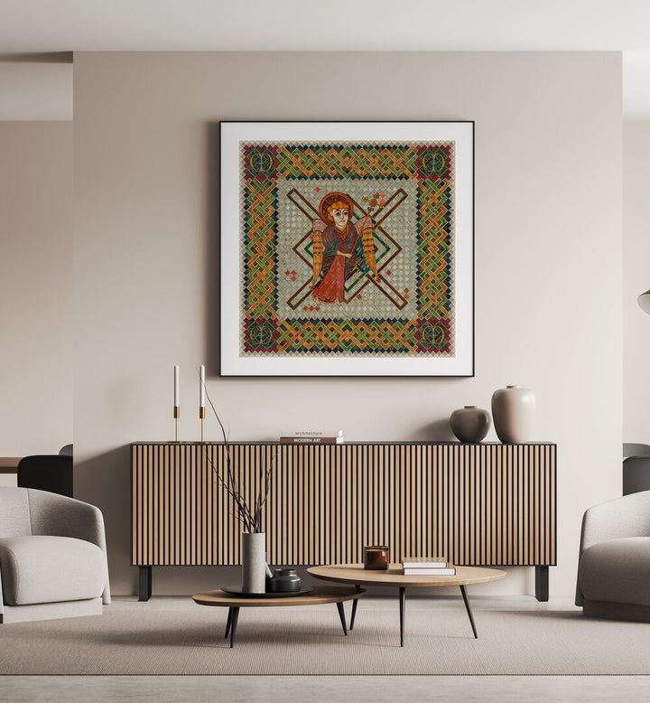 Stunning artwork from the BOOK OF KELLS MATTHEW, PORTRAITS showcasing intricate figurative illustrations.