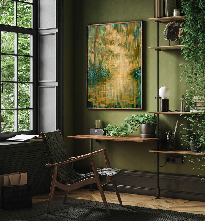 Transform your space with MYSTERIOUS POND, ABSTRACT PAINTINGS, showcasing serene colors and captivating designs.