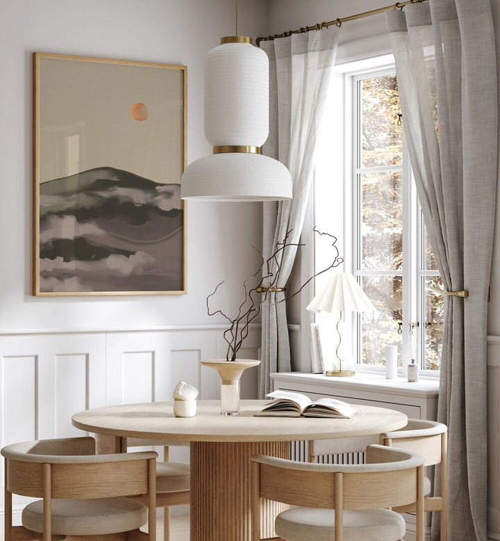 Stylish interior featuring DAYS- WATERCOLOUR, LANDSCAPE PAINTINGS, enhancing creativity in a modern setting.