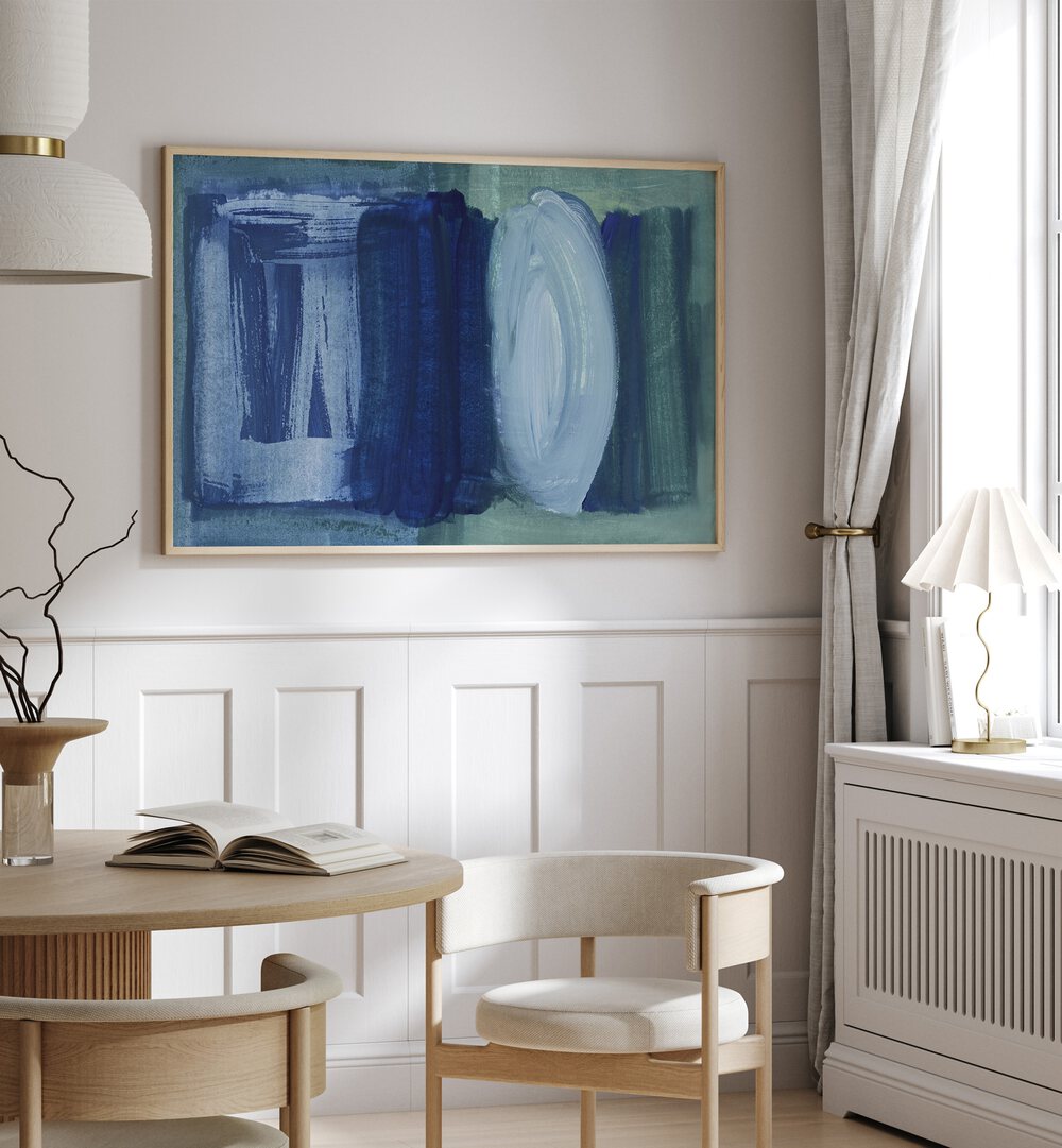 Brushstrokes Blue Green, abstract paintings enhance any room with vibrant hues inspired by nature's beauty.